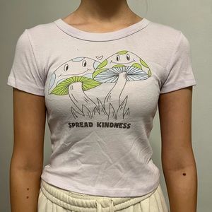 never worn american eagle baby tee mushroom